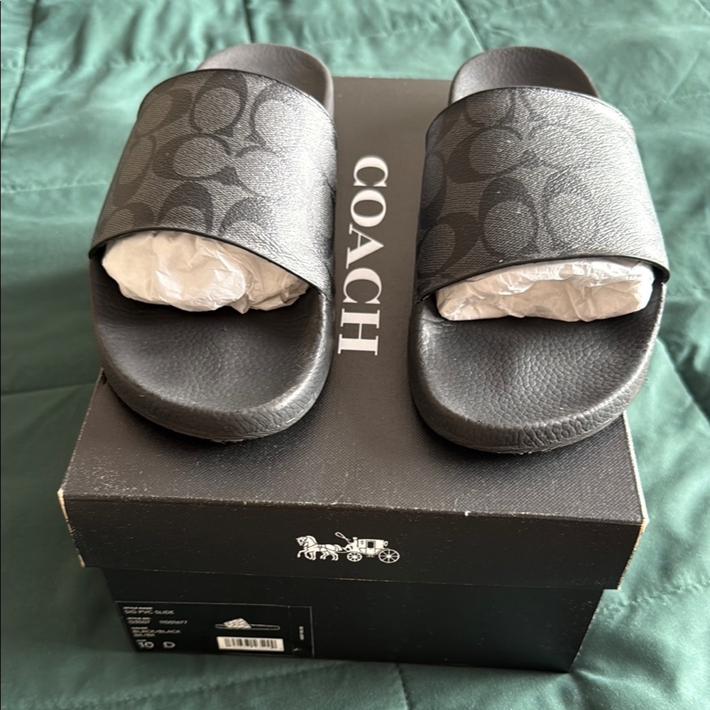 Coach Men's Black Slide Sandals